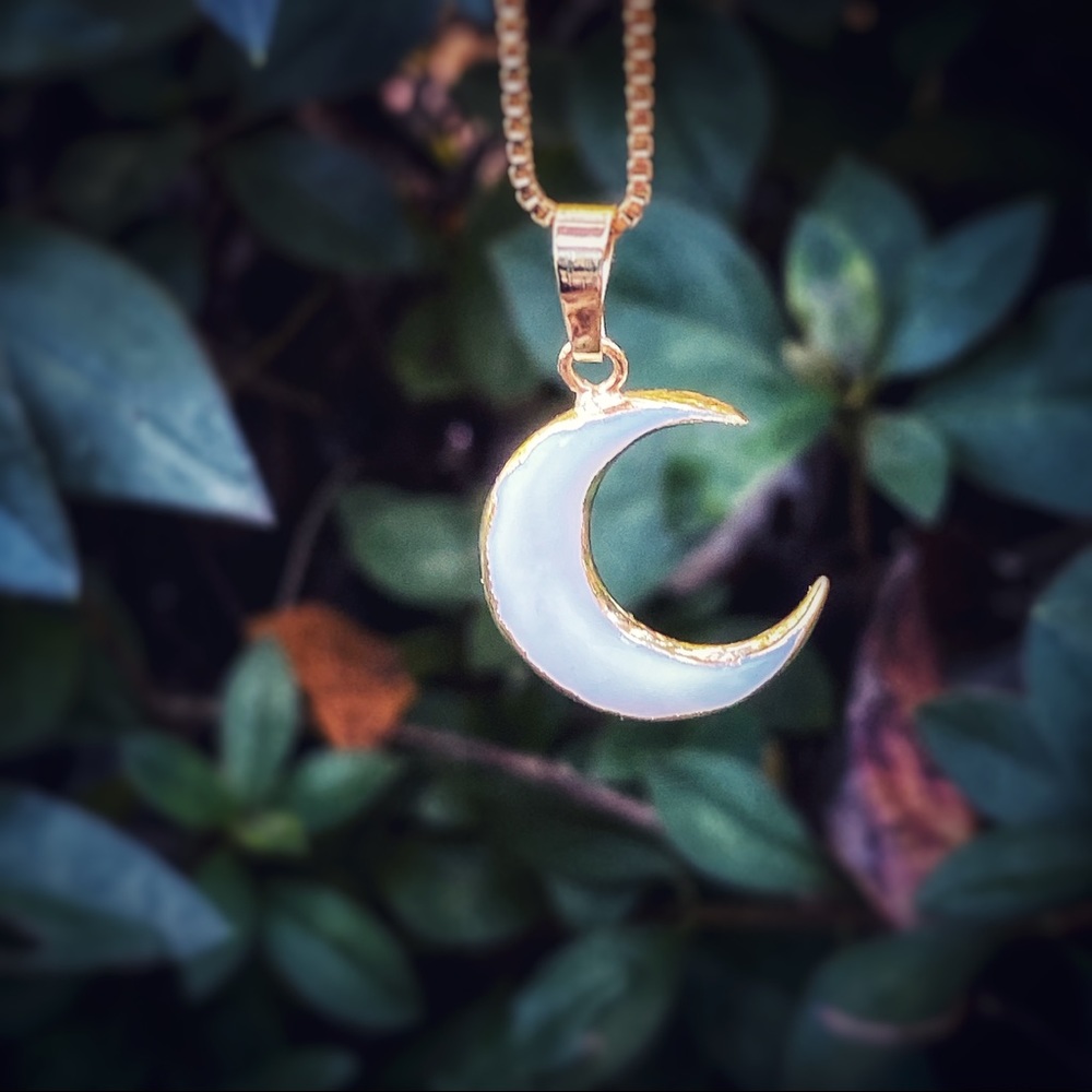 18K Crescent Moon Shell Necklace
